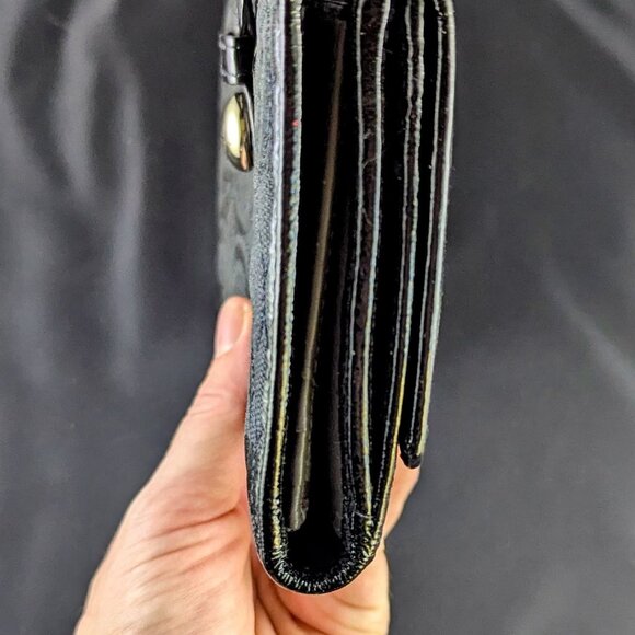 Coach Black Leather Tote & Matching Signature Wallet Set - Picture 11 of 11